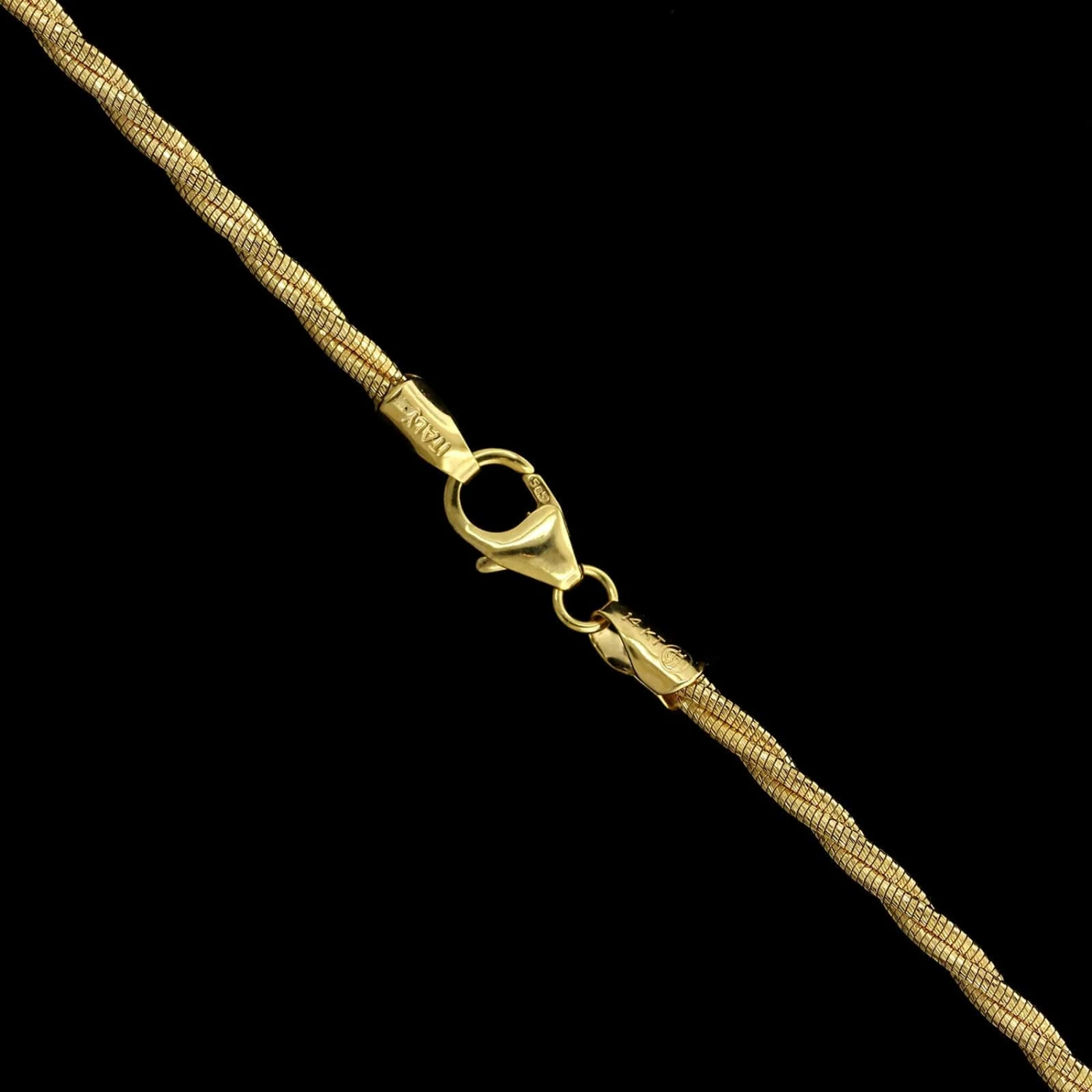 14K Yellow Gold Estate Twisted Flexible Cord Necklace 4 14K Yellow Gold Estate Twisted Flexible Cord Necklace - Image 2