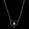14K White Gold Estate Diamond Heart Necklace -Luxe Rings Shop ESNK6436