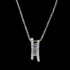 14K White Gold Estate Sapphire Diamond Pendant Necklace -Luxe Rings Shop ESNK6933A