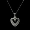 14K White Gold Estate Diamond Heart Pendant -Luxe Rings Shop ESNK7148A