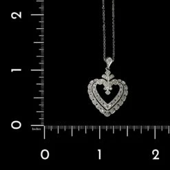 14K White Gold Estate Diamond Heart Pendant -Luxe Rings Shop ESNK7148D
