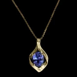 14K Yellow Gold Estate Tanzanite Pendant