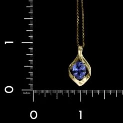 14K Yellow Gold Estate Tanzanite Pendant -Luxe Rings Shop ESNK7390D