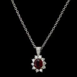 Tiffany & Co. Platinum Estate Ruby And Diamond Pendant