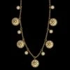 Dior 18K Yellow Gold Estate Mother Of Pearl And Diamond 'Rose Des Vents' Necklace -Luxe Rings Shop ESNK7418A