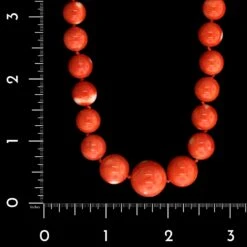 18K Yellow Gold Estate Coral Bead Necklace -Luxe Rings Shop ESNK7513C