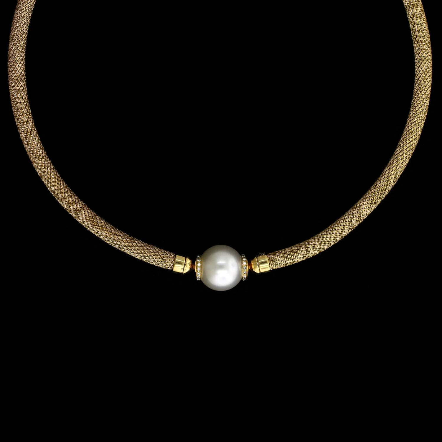 Paspaley 18K Yellow Gold Estate Cultured South Sea Pearl Necklace 3 Paspaley 18K Yellow Gold Estate Cultured South Sea Pearl Necklace