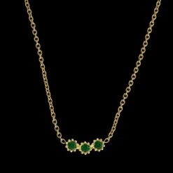 Dior 18K Yellow Gold Estate Emerald 'Mimirose' Necklace