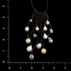 Tresors De St Barth Estate Multicolor Tahitian Pearl Necklace -Luxe Rings Shop ESNK7582C