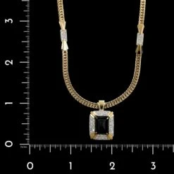 14K Yellow Gold Estate Onyx And Diamond Necklace -Luxe Rings Shop ESNK7834D