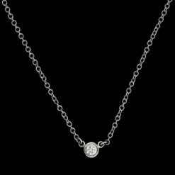 Tiffany & Co. Elsa Peretti Platinum Estate Diamond By The Yard Single Diamond Pendant
