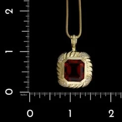 14K Yellow Gold Estate Citrine And Diamond Pendant 9 14K Yellow Gold Estate Citrine And Diamond Pendant -Luxe Rings Shop ESNK7867D