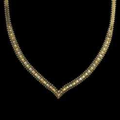 18K Tricolor Gold Estate Necklace