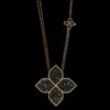 Roberto Coin 18K Rose Gold Estate Princess Flower Black Diamonds Pendant Necklace 1 Roberto Coin 18K Rose Gold Estate Princess Flower Black Diamonds Pendant Necklace -Luxe Rings Shop ESNK7896A