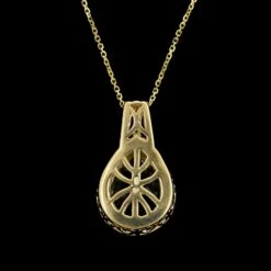 14K Yellow Gold Estate Prasiolite And Diamond Pendant Necklace -Luxe Rings Shop ESNK7903B