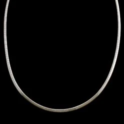 14K White Gold Estate Omega Necklace