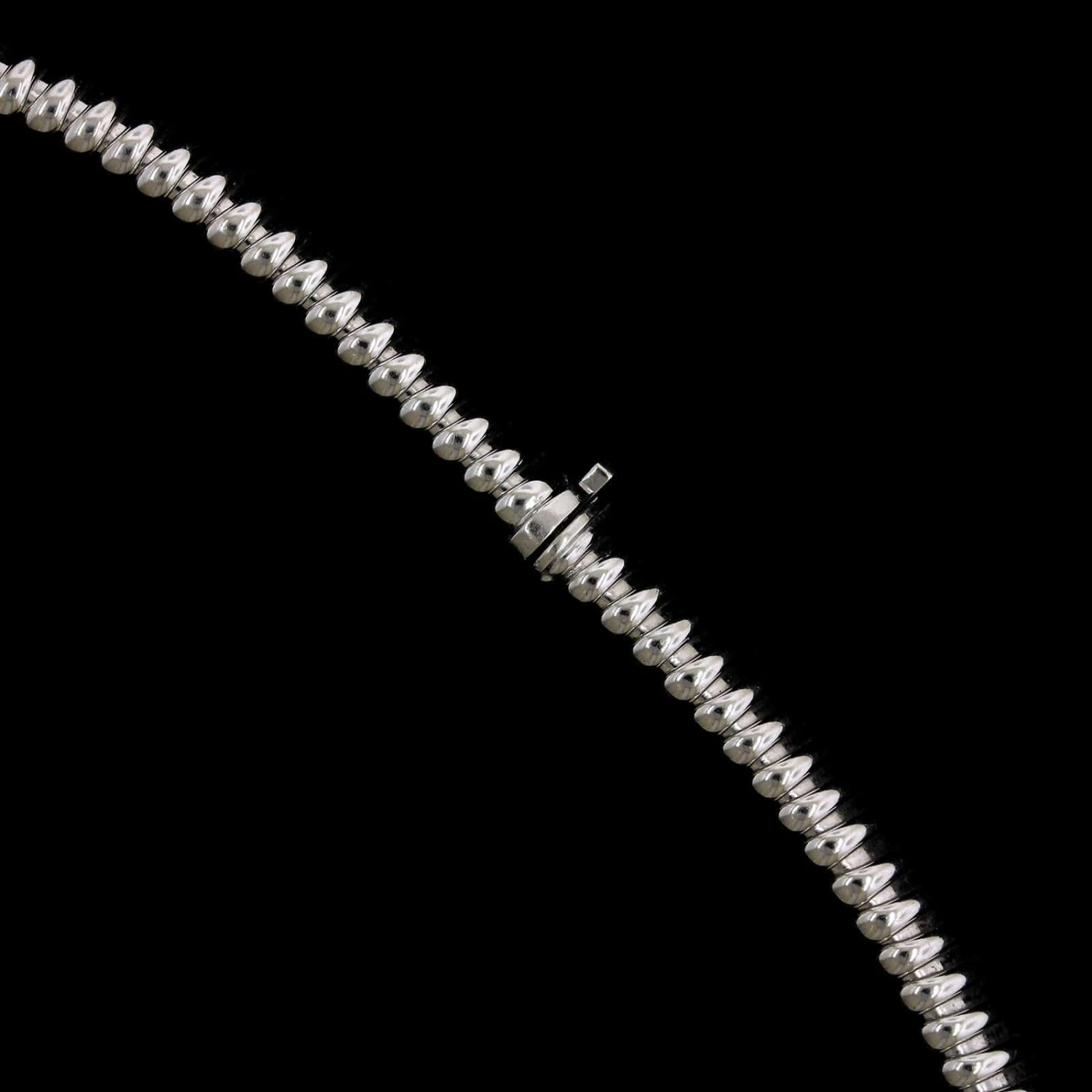 Carlo Weingrill 18K White Gold Estate Diamond Tubogas Necklace 4 Carlo Weingrill 18K White Gold Estate Diamond Tubogas Necklace - Image 2