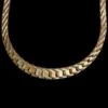 14K Tricolor Gold Estate Woven Link Necklace -Luxe Rings Shop ESNK7989A