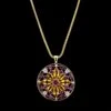 14K Yellow Gold Estate Gem-set Pendant Necklace -Luxe Rings Shop ESNK8040A