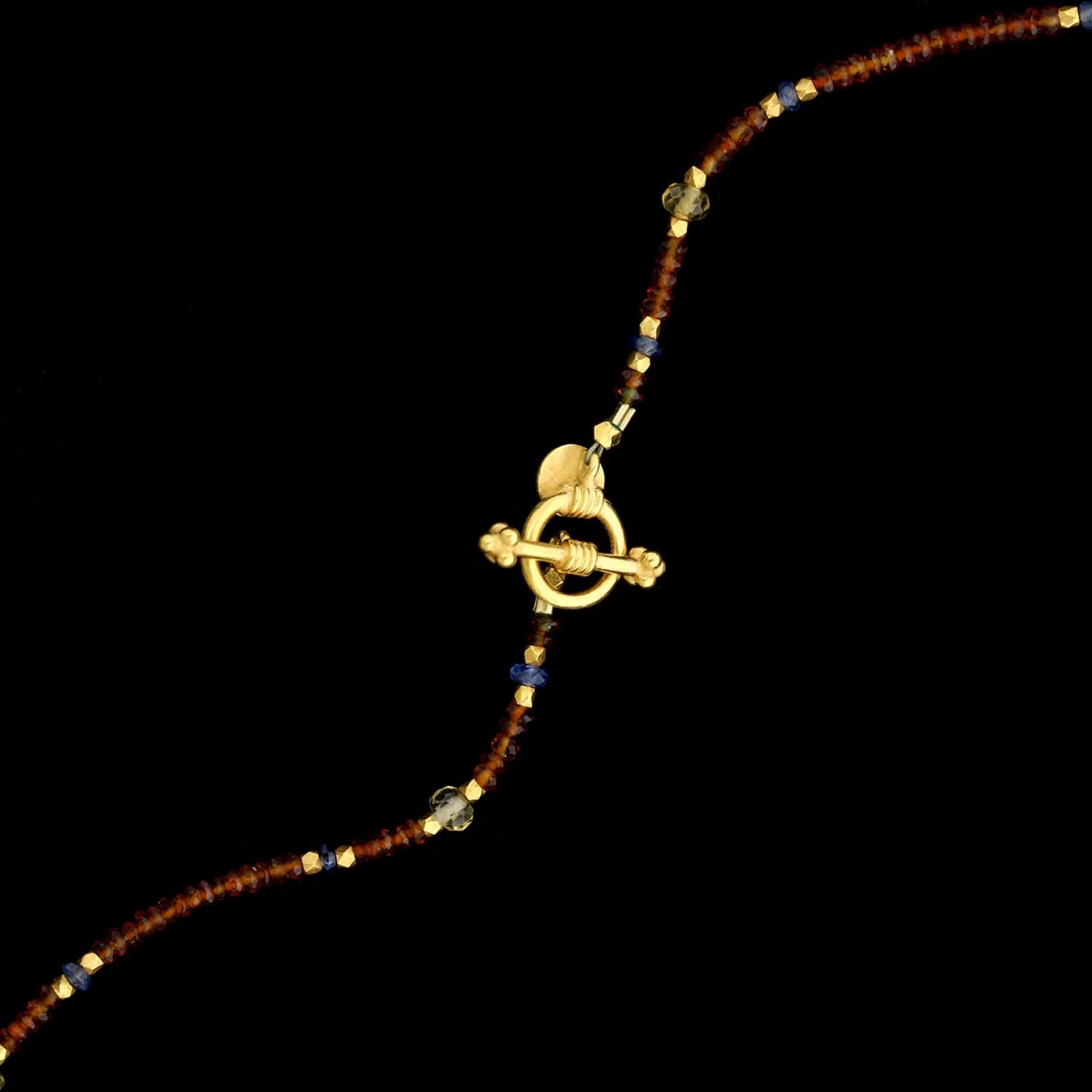 Laura Gibson 22K Yellow Gold Estate Citrine And Sapphire Bead Necklace 4 Laura Gibson 22K Yellow Gold Estate Citrine And Sapphire Bead Necklace - Image 2