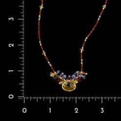 Laura Gibson 22K Yellow Gold Estate Citrine And Sapphire Bead Necklace 7 Laura Gibson 22K Yellow Gold Estate Citrine And Sapphire Bead Necklace -Luxe Rings Shop ESNK8069C