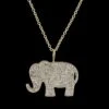 Sydney Evan 14K Yellow Gold Estate Large Diamond Elephant Pendant Necklace -Luxe Rings Shop ESNK8072A