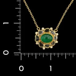 Gurhan 24K Yellow Gold Estate Emerald And Diamond Pendant 9 Gurhan 24K Yellow Gold Estate Emerald And Diamond Pendant -Luxe Rings Shop ESNK8073D