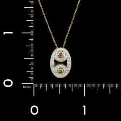 Roberto Coin 18K Two-tone Gold Estate Diamond Marina Pendant -Luxe Rings Shop ESNK8079D