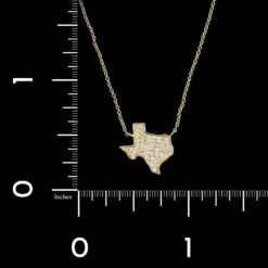 Sidney Evan 14K Yellow Gold Estate Diamond Texas State Outline Pendant Neckalce -Luxe Rings Shop ESNK8096D