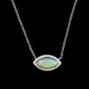 14K White Gold Estate Opal And Diamond Necklace -Luxe Rings Shop ESNK8200A