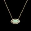 14K Yellow Gold Estate Opal And Diamond Necklace -Luxe Rings Shop ESNK8202A