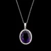 14K White Gold Estate Amethyst And Diamond Necklace 2 14K White Gold Estate Amethyst And Diamond Necklace -Luxe Rings Shop ESNK8203AJPG