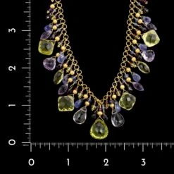 Laura Gibson 22K Yellow Gold Estate Gemstone Necklace -Luxe Rings Shop ESNK8213C