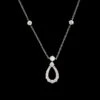 Harry Winston Platinum Estate Diamond Loop Pendant Necklace 1 Harry Winston Platinum Estate Diamond Loop Pendant Necklace -Luxe Rings Shop ESNK8225a