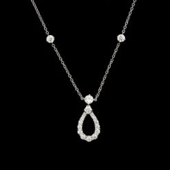 Harry Winston Platinum Estate Diamond Loop Pendant Necklace