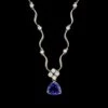 18K White Gold Estate Tanzanite And Diamond Necklace -Luxe Rings Shop ESNK8243A