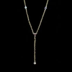 14K Two-tone Gold Estate Gem-set Necklace