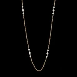 18K Rose And White Gold Estate Diamond Necklace