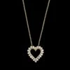 14K Yellow Gold Estate Diamond Heart Pendant Necklace -Luxe Rings Shop ESNK8290A