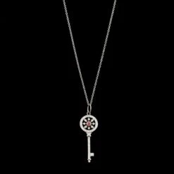 Tiffany & Co. Platinum And 18K Rose Gold Estate Pink Diamond Kaleidoscope Key Pendant Necklace