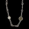John Hardy Sterling Silver And 18K Yellow Gold Estate Dot Station Necklace