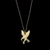 14K Yellow Gold Estate Diamond Eagle Pendant Necklace -Luxe Rings Shop ESNK8337A