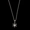 14K White Gold Estate Diamond Snowflake Pendant Necklace -Luxe Rings Shop ESNK8343A