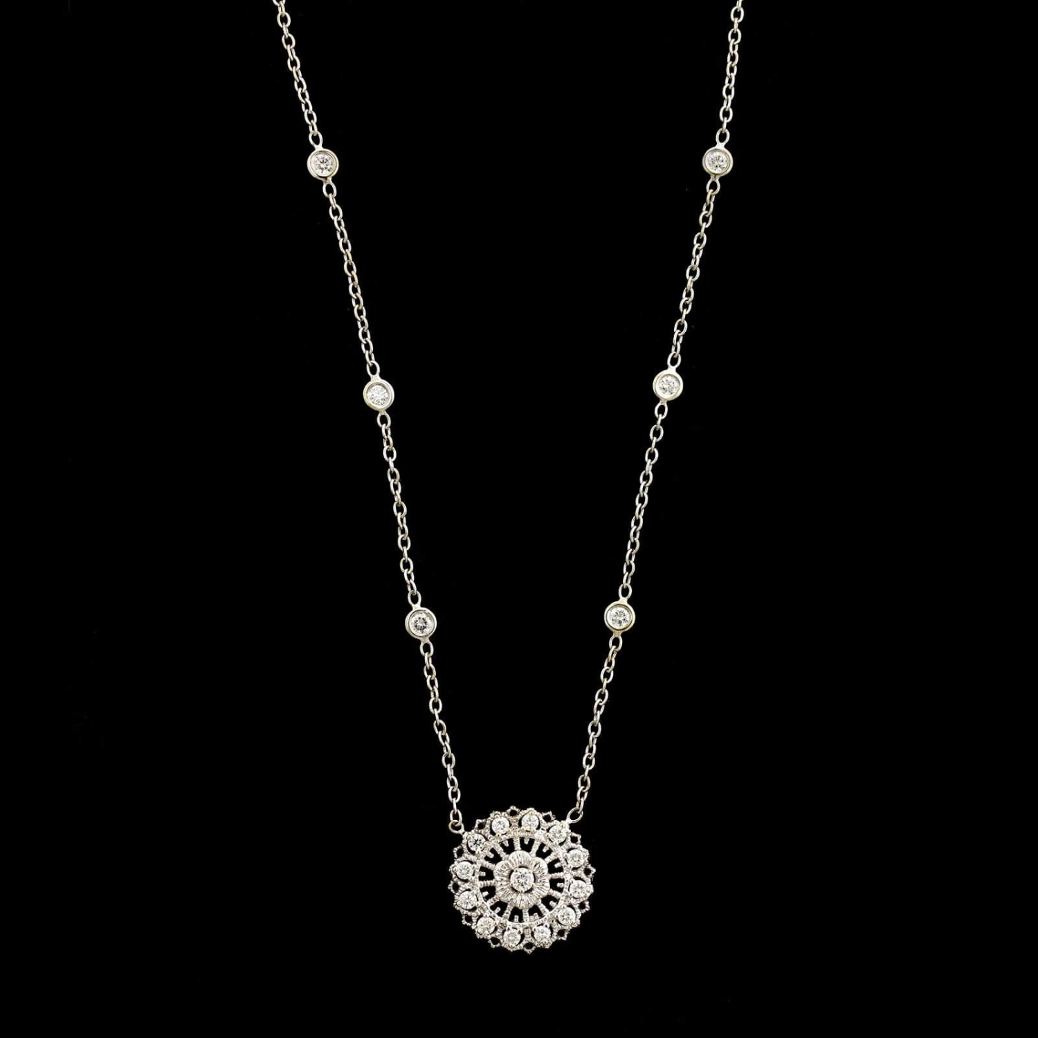 Penny Preville 18K White Gold Estate Diamond Necklace 3 Penny Preville 18K White Gold Estate Diamond Necklace