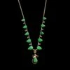 14K Yellow Gold Estate Jade Necklace -Luxe Rings Shop ESNK8361A