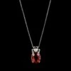 14K White Gold Estate Pink Tourmaline And Diamond Pendant Necklace 