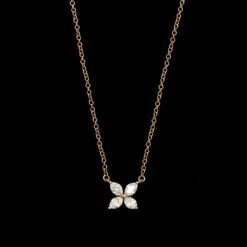 Tiffany & Co. 18K Rose Gold Estate Diamond Victoria Pendant Necklace