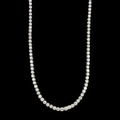 14K White Gold Estate Diamond Riviere Necklace