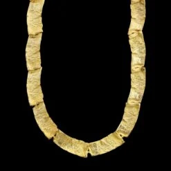 14K Yellow Gold Estate Textured Link Necklace