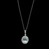 14K White Gold Estate Aquamarine And Diamond Pendant